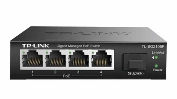 TP-LINK  5口全千兆Web网管PoE交换机