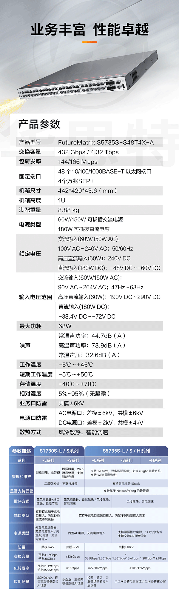 华为智选交换机 S5735S-S48T4X-A