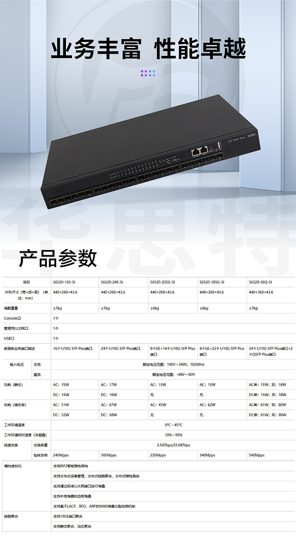 华三 LS-6520-24S-SI 24口万兆网管交换机