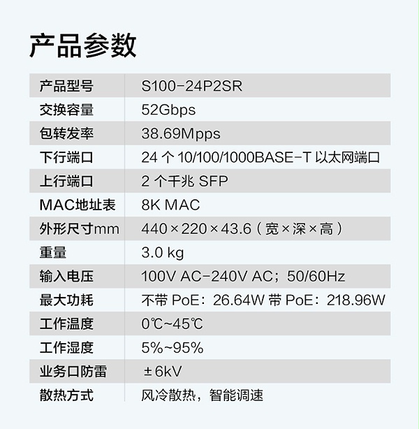 华为S100-24P2SR 24口千兆交换机